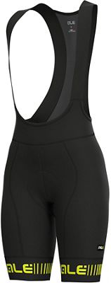 Alé Women's PRR Strada Bib Shorts - Black-Fluro Yellow, Black-Fluro Yellow